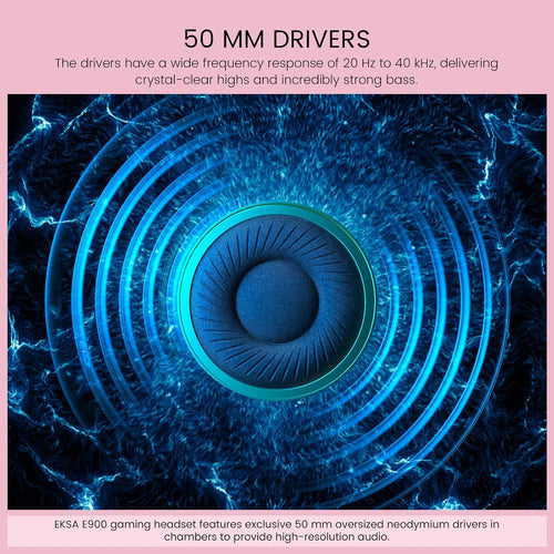 EKSA E900 Wired Gaming Headset for Xbox One - PC Headset with Detachable Noise Cancelling Microphone, 3D Stereo Sound 50mm Driver- Gaming Headphones for Xbox S/X, PS4 PS5, Switch, Laptop (Pink)
