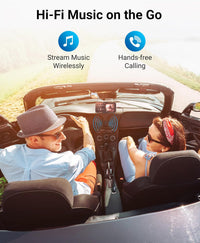 Kinivo BTC480 Hands-Free Bluetooth Car Kit (for Cars with 3.5mm Aux Input, Magnetic Mount, Dual-Port USB Charger, Multi-Point Connectivity)
