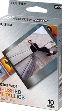 INSTAX WIDE instant film, Brushed Metal Border design, 10 shot cartridge