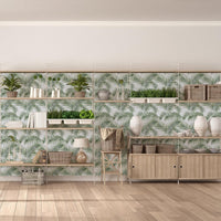 Hode Self Adhesive Wallpaper Green Leaf, Patterned Sticky Back Plastic Roll, Bathroom Kitchen Cupboard Worktop Vinyl Wrap for Furniture Table 90cmx6m