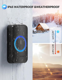 TECKNET Wireless Doorbell 3 Receivers, Door Chime Kit with RGB Light, 400 M/1300 ft Wireless Range, IP65 Waterproof Door bell, 60 Chimes & 5 Level Volume Plug in Receiver for Home, School,Office,Black