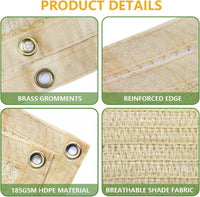Sun Shade Cloth 90% UV Protection 8x10ft â Beige