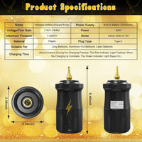 Electric Balloon Pump Rechargeable Type-C 2000mAh 3 Nozzles Inflate & Vacuum Portable