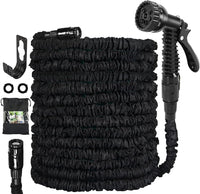 Expandable Garden Hose 7-Function Spray Gun Flexible Retractable â Black 15m/50ft