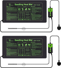 Hyindoor Heat Mat for Plants,Waterproof Seedling Heat Mat with Thermostat 10.63â*21.26â Germination Heated Propagator Warming Mat for Indoor Gardening Greenhouse(2 Pack)