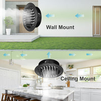 Round Soffit Vent Stainless Steel Wall Vent Grille Cover Set of 6 Black