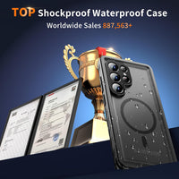 Magnetic Shockproof IP68 Waterproof 360Â° Case for Samsung S25 Ultra Compatible with MagSafe Black