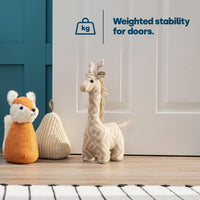 Weighted Door Stop Heavy Sand-Filled Fabric Cover - Giraffe