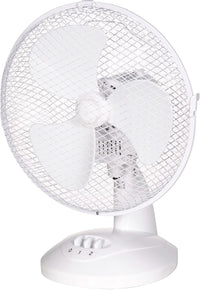 Russell Hobbs 9" Inch, Portable Desk Fan, 2 Speeds, Wide-Angled Oscillation, Quiet Operation, Perfect for Bedroom or Office, White - RHPDF0921