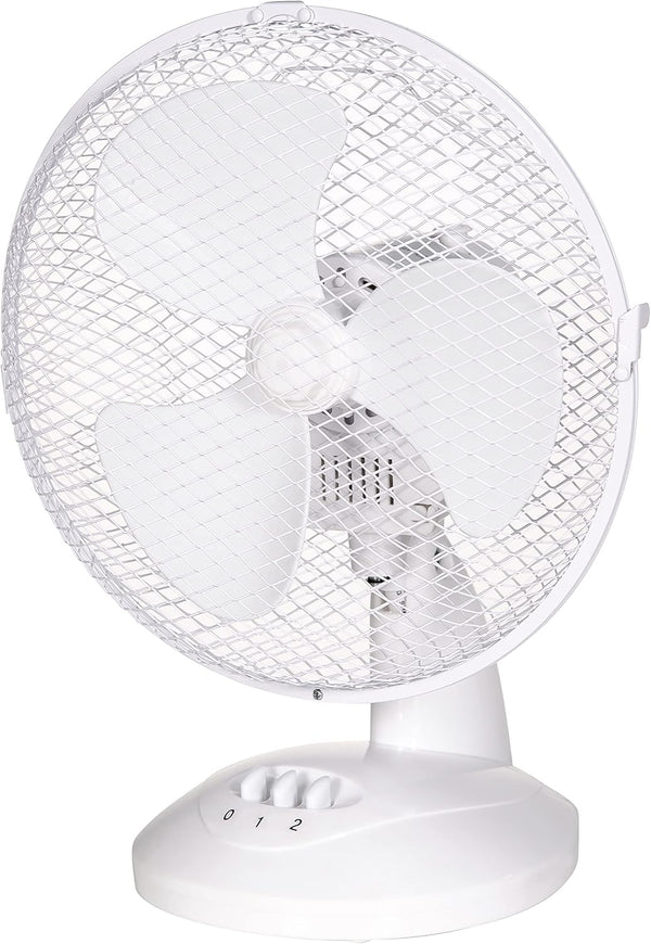 Russell Hobbs 9" Inch, Portable Desk Fan, 2 Speeds, Wide-Angled Oscillation, Quiet Operation, Perfect for Bedroom or Office, White - RHPDF0921