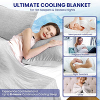Elegear Cooling Blanket for Summer, Q-Max 0.5 Japanese Arc-Chill 3.0 Cool Fiber Throw for Hot Sleepers, Night Sweats, Adult Kids Sofa Car Travel, Lightweight, Single Bed, 130x170cm, Gray