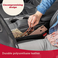 Lusso Gear 2 in 1 Car Seat Gap Organizer | Universal Fit | Storage Pockets Adjust | 2 Set Car Seat Crevice Storage Box | Helps Reduce Distracted Driving & Holds Phone Money Cards Keys Remote