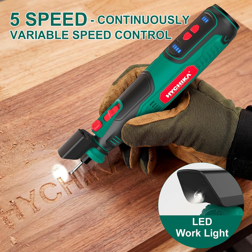 Cordless Rotary Tool 8V 2.0Ah 5ÃÂ¢ÃÂÃÂSpeed 30,000rpm with 145pc Accessories & LED Light ÃÂ¢ÃÂÃÂ 145pc Kit