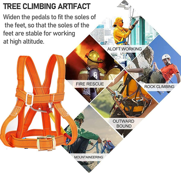 Btstil Safety Harness Kits, Safety Fall Arrest Harness Full Body Height Fall Protection Safety Harness Aerial Work Fall Protection Rescue Harness Adjustable Belt with Hook (Big Buckle 5 m)