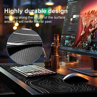 DAWNTREES 900 x 400 x 3 mm Desk Pad,Extended Contour Mouse Mat for Home and Office,Large Gaming Mouse pad Laptop Keyboard Mat with Non-Slip Rubber Base,Stitched Edges