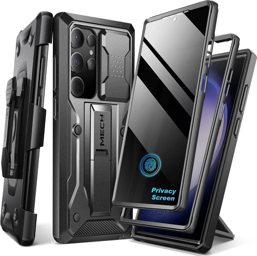 Samsung Galaxy S23 Ultra Case Military Grade Shockproof with Kickstand & Camera Cover â Black
