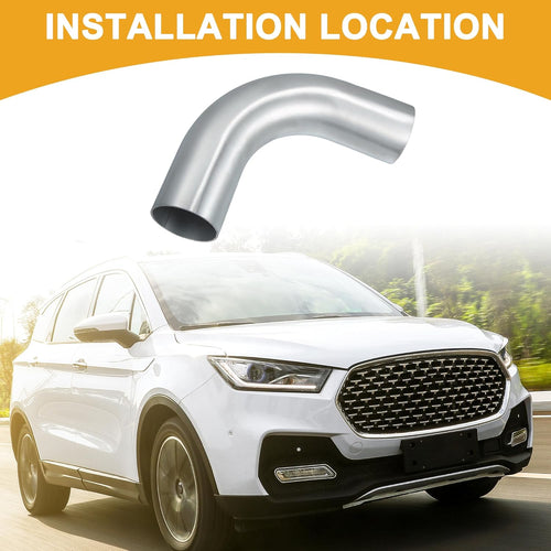 Partuto 1 Pcs 2.5" Universal Aluminum Alloy Intercooler Pipe - 6061 Aluminum Alloy Silver Tone