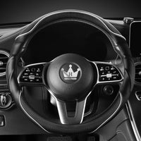 Steering Wheel Cover 39-41cm Anti-Slip Faux Leather Carbon Fibre Massage Grip â White