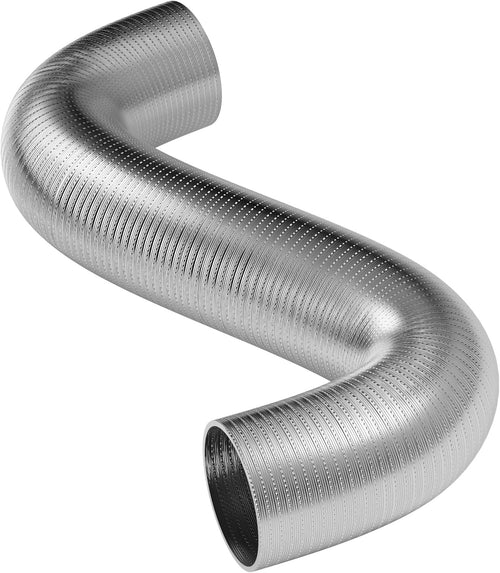 Aluminium SemiâFlexible Air Duct Hose 76mm (3in) ID 4m for Fans Cooker Hoods & Ventilation â Silver