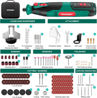 Cordless Rotary Tool 8V 2.0Ah 5ÃÂ¢ÃÂÃÂSpeed 30,000rpm with 145pc Accessories & LED Light ÃÂ¢ÃÂÃÂ 145pc Kit