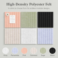 Felt Slatted Bulletin Board 120x90cm 12-Pack with Pushpins Oatmeal