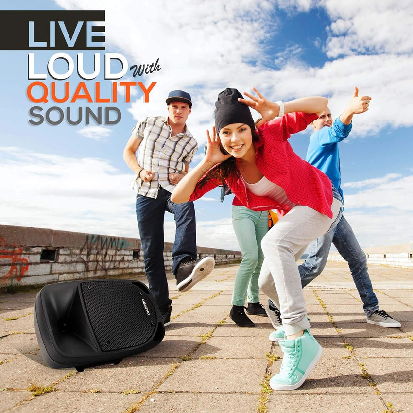 Pyle 800W Portable PA System, Large Bluetooth Speaker w/Wireless Microphone, 20cm Battery Powered PA Systems, Active Speakers, Powerful Loudspeaker, USB/SD Card Reader, for Stage/Parties/Events