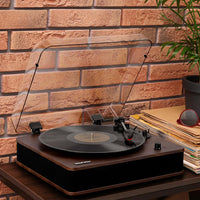 Retrospiler Record Player, Bluetooth Input & Output Turntable with Built-in Speakers, FM Radio, Vinyl-MP3 Recording, USB & SD Playback, LED Screen, Walnut...
