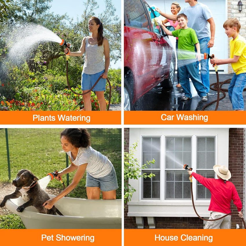 Expandable Garden Hose Flexible Retractable 10âFunction Spray â 50ft