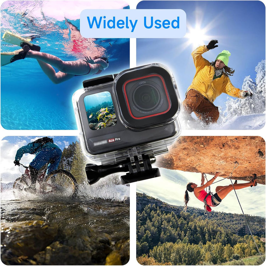 SHOOT Waterproof Housing Case for Insta 360 Ace Pro 1 | Diving Protective Underwater Shell with Quick Release Bracket & Thumbscrew Accessories