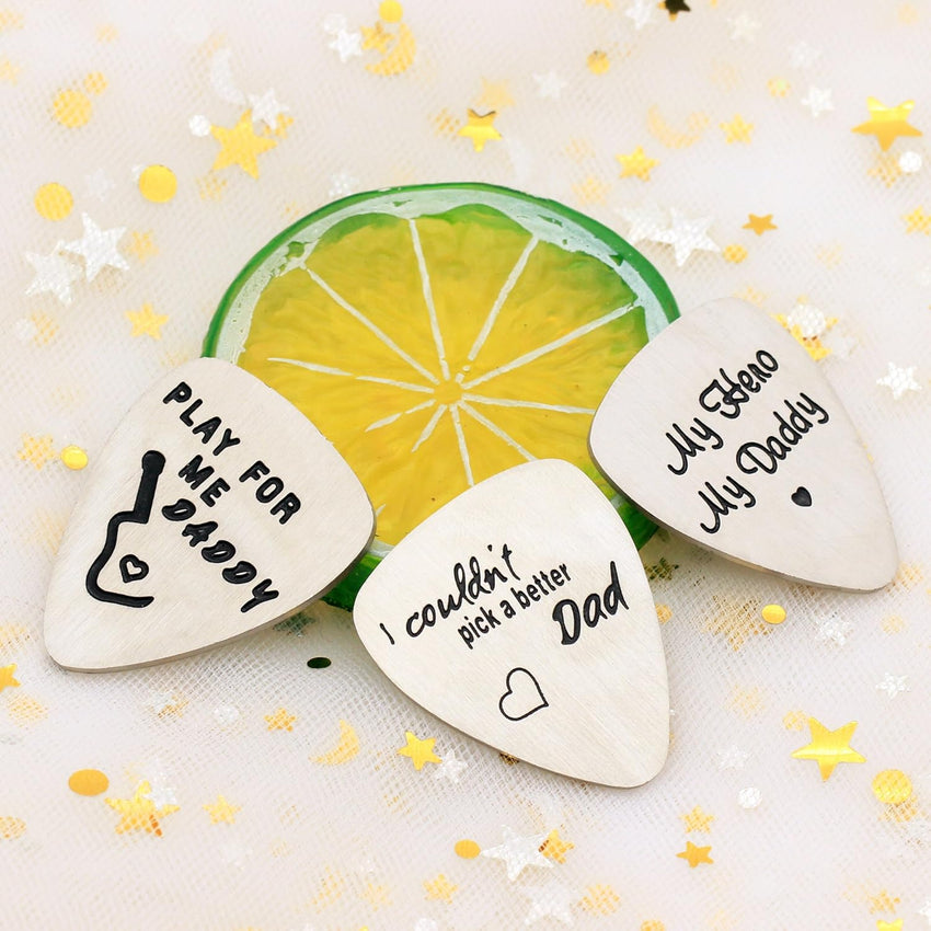 Stainless Steel Guitar Picks Pack of 3 Father's Day Gift