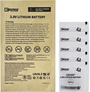 EEMB 5 PACK CR2450 Battery 3V Lithium Battery 2450 Button Coin Cell Batteries DL2450, ECR2450, BR2450 for Watch Tea Lights Votive Candles Alarm System Car Key Fob Remote Control Calculators Toys Games