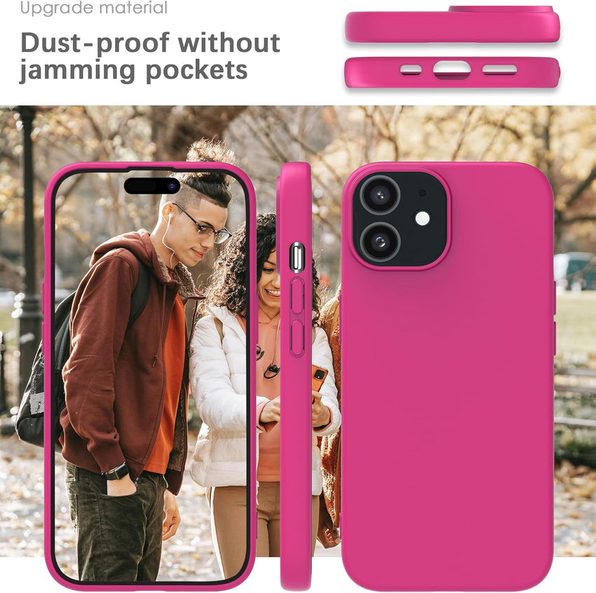YATWIN Silicone Case for iPhone 11, Soft-Touch, Shockproof, DustProof, Antiskid Full Body Armour Phone Cover for Apple iPhone 11 - Magenta