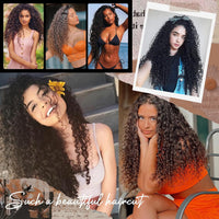 FLUFYMOOZ 9PCS Clip-in Hair Extensions Curly Synthetic Hair â Blonde/White Highlights
