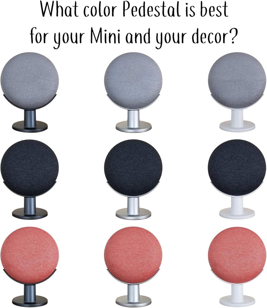 Mount Genie Google Home Mini Pedestal: Improves Sound Visibility and Appearance - Cleanest Mount Holder Stand for Google Mini - Designed in USA (White)