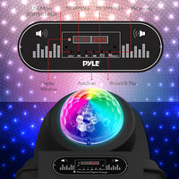 Pyle Portable PA System 30cm, 700W Bluetooth Party Speaker, Rechargeable DJ Sound System with Disco LED Lights, Wireless Microphone, USB/SD/Radio, Recording Mode, Battery Powered Speaker
