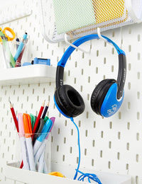 groov e KIDZ - DJ-Style Wired Headphones for Kids - Over the Ear Headphone with 1.2m Audio Cable, Adjustable Headband, Soft Ear Pads, & 40mm Drivers - 3.5mm Audio Jack - Blue