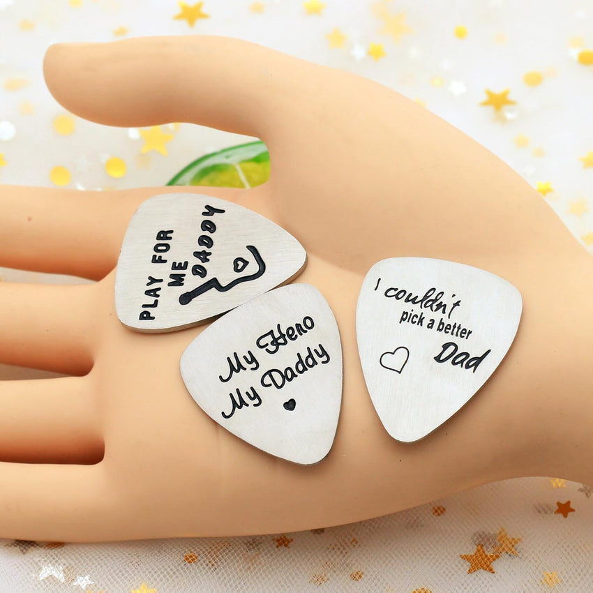 Stainless Steel Guitar Picks Pack of 3 Father's Day Gift