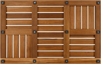 Teak Wood Bath Mat Large Non-Slip Sturdy Shower Mat ÃÂ¢ÃÂÃÂ Brown