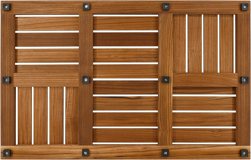 Teak Wood Bath Mat Large Non-Slip Sturdy Shower Mat ÃÂ¢ÃÂÃÂ Brown