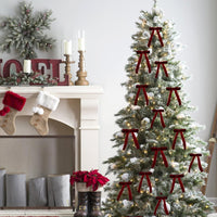 Christmas Tree Decorations Velvet Bows with Twist Ties â Burgundy