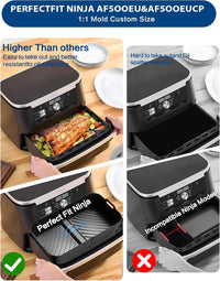 Air Fryer Liners Silicone for Ninja AF500UK, Premium 10cm High Reusable Silicone Liner for Ninja Foodi Flexdrawer AF500UK 10.4L,COSORI Dual TwinFry 10L Air Fryer Liner (3PCS, Black)