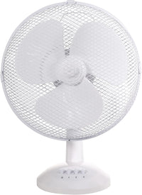 Russell Hobbs 12in Portable Desk Fan 3-Speed Wide-Angled Oscillation â White