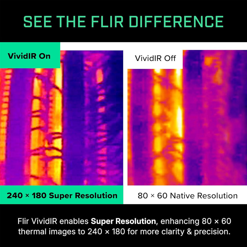 Flir One - Thermal Imaging Camera for iOS Smartphones (iPhone 14 and Older w/Lightning Port), 240x180 Super Resolution (80x60 Native IR)