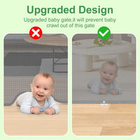 MYPIN Extra Wide Retractable Dog and Baby Gates - Indoor/Outdoor Stair Gates for Stairways, Hallways, Doorways (Grey, 140 X 86 CM)