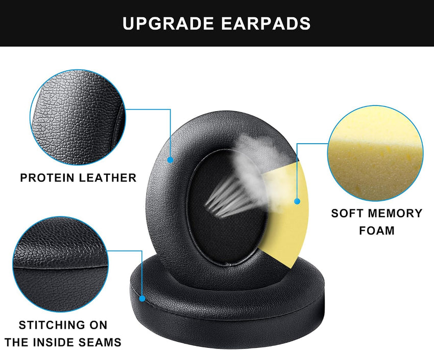 Link Dream Beats Studio 2.0/3 Replacement Earpads, Memory Foam Ear Cushions for Beats Headphones (Black, Gray Faux Leather)
