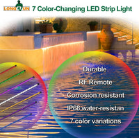 Longrun LED Strip Lights, LED Water Blade Features Lights, IP68 Waterproof Pond Pool Light Underwater with Remote, APP Control LED Light for Garden Fountain Outdoor Aquarium -28.5cm