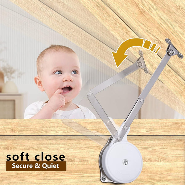 2 Pack | Toys Box Hinges Soft Close - HBL Lid Support Hinges Chest Hinges for Wooden Toy Box, Cedar, Storage Trunk & Benches, Made of Zinc Alloy, Safety & Heavy Duty.