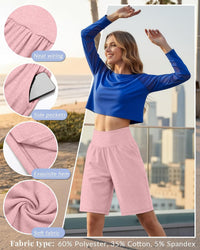 Womens Bermuda Shorts 3-Pack Mid-Length Casual Summer Shorts 3-Color XL