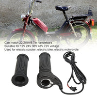 1 Pair Electric Bike Throttle 12V-72V 3 pin connection,20X Full Twist Skid Resistance Electric Bike Accelerator Grips with SM Plug