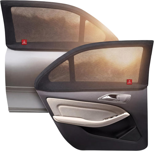 Royal Rascals Car Window Shades for Baby (2 Pack) Universal Fit for Most Cars, Full Window Covers with 40+ UV Sun Protection, Sun Shade for Baby, Cars Accessories, Car Window Curtains